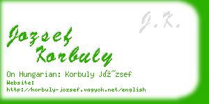jozsef korbuly business card